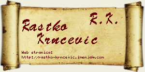 Rastko Krnčević vizit kartica